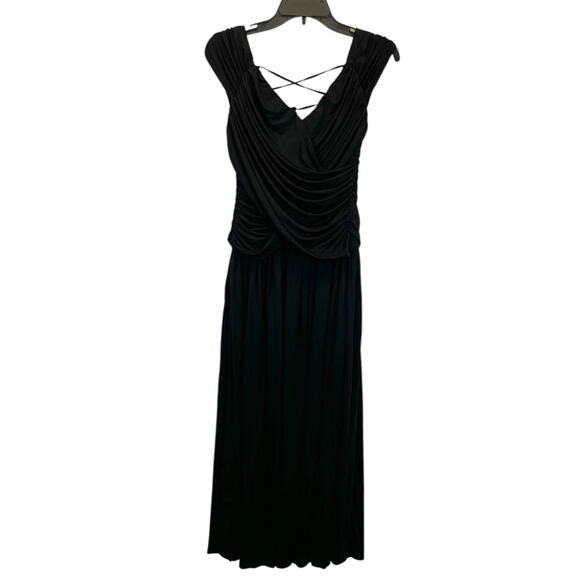 Rosetta Getty Collective Off The Shoulder Ruched Bodice Midi dress black - 12 - Picture 3 of 12